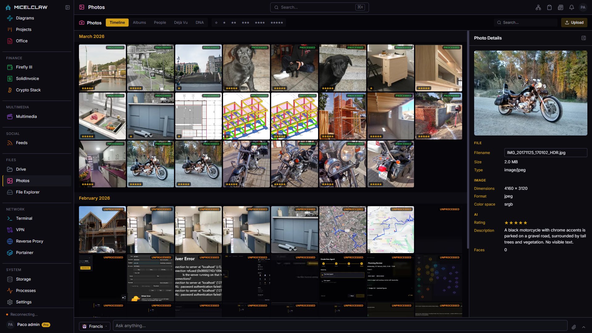Photo gallery with AI